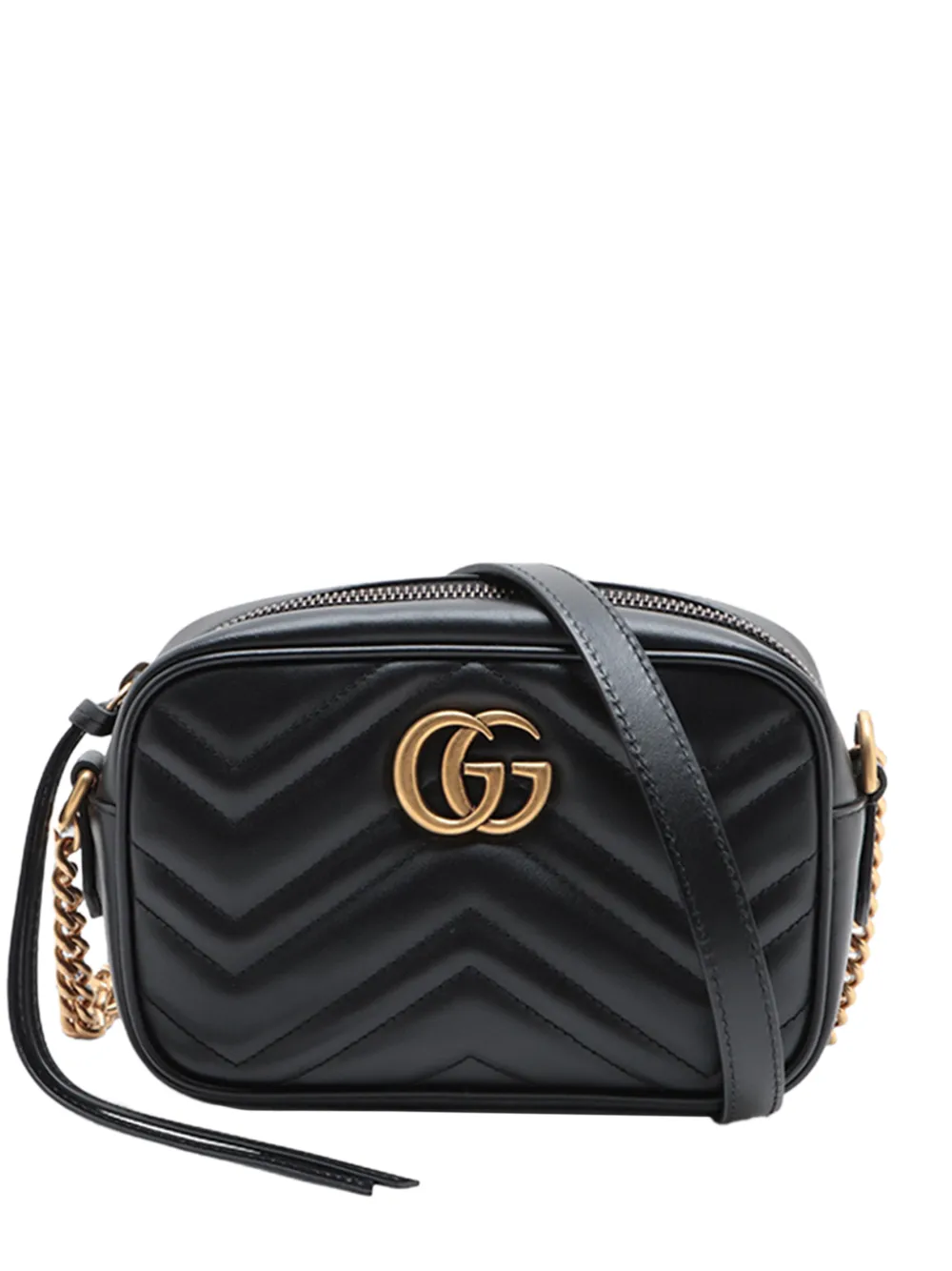 Gucci Pre-Owned Borsa a tracolla GG Marmont mini in pelle matelassé 2016 - Nero