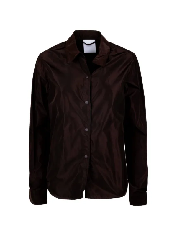 ASPESI Long-sleeve Press-stud Shirt in Brown