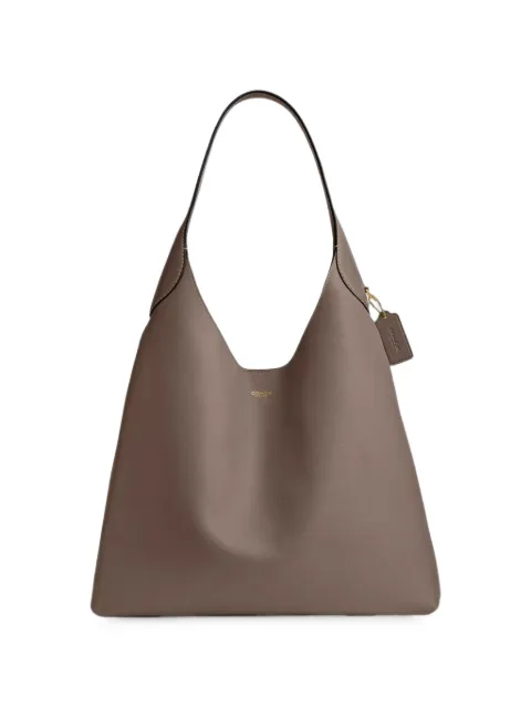 Coach logo-stamp leather shoulder bag