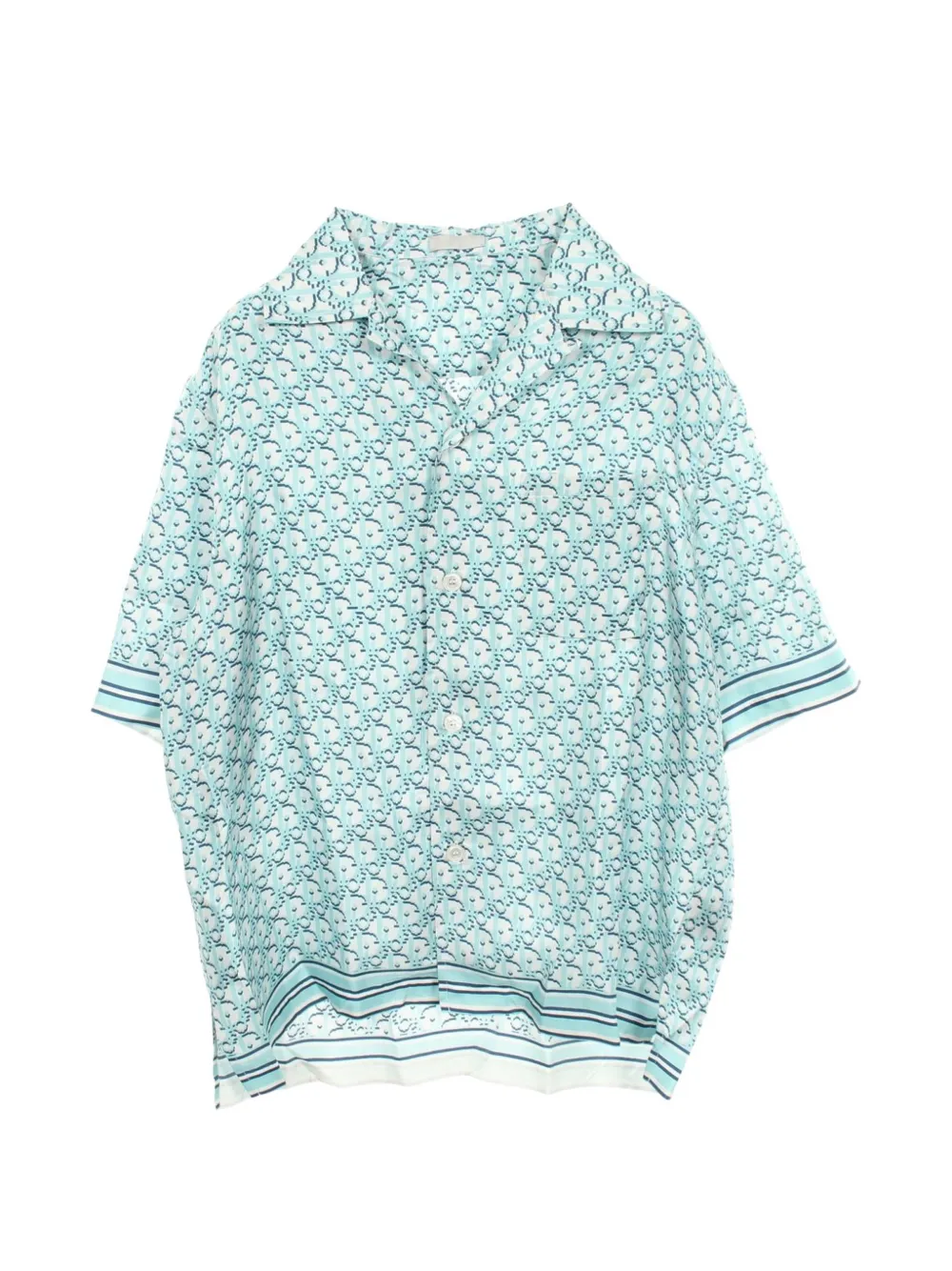 Christian Dior Pre-Owned chemise Oblique pixel à manches courtes (années 2010) - Bleu Christian Dior Pre-Owned chemise Oblique pixel à manches courtes (années 2010) - Bleu