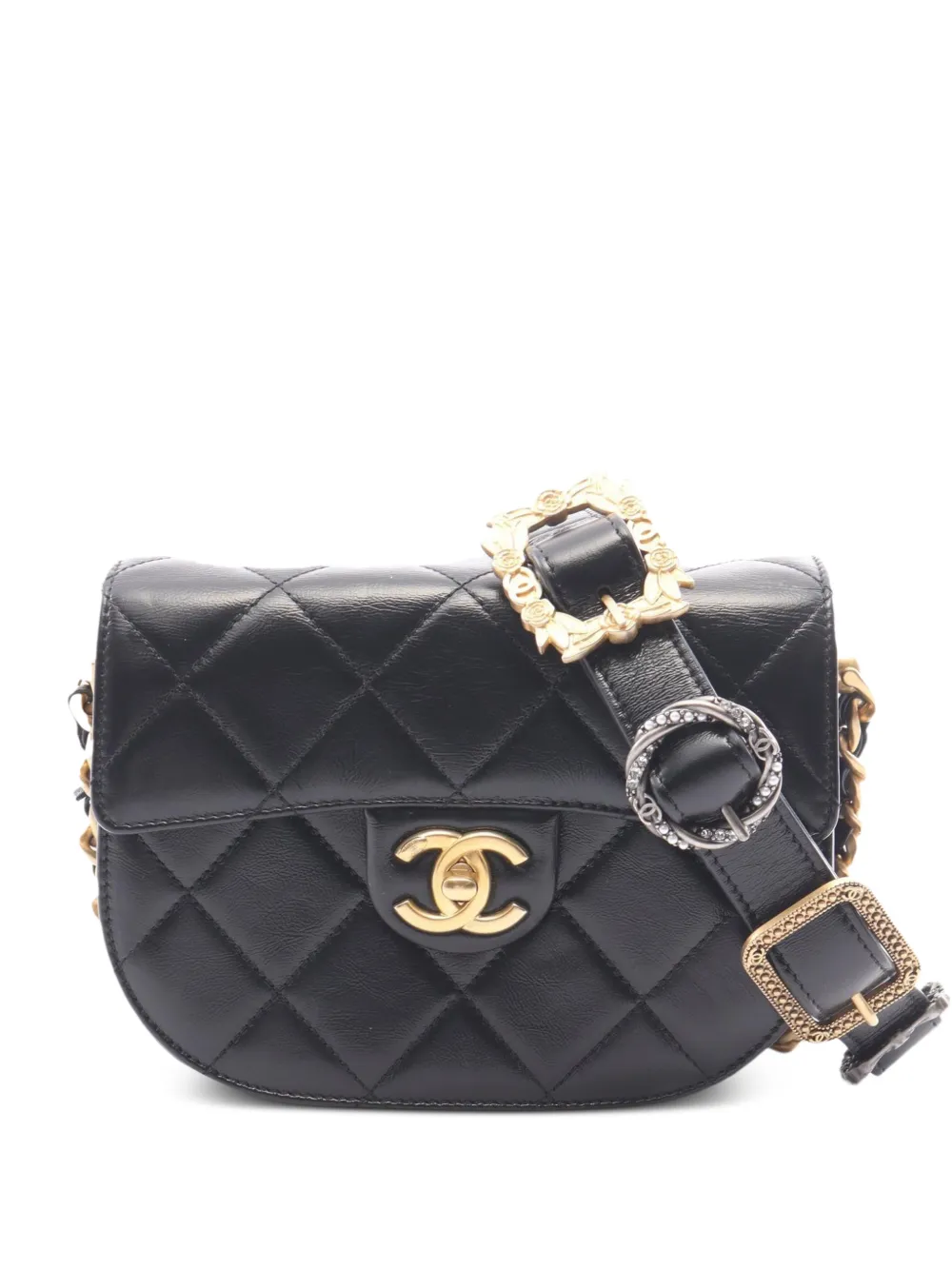 CHANEL Pre-Owned Borsa tote matelassé con catena 2021 - Nero