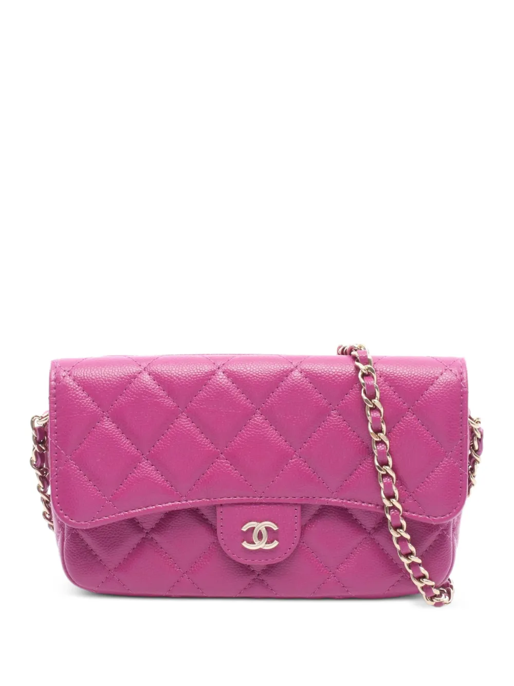 CHANEL Pre-Owned 2021s matelassé chain mini bag - Rosa