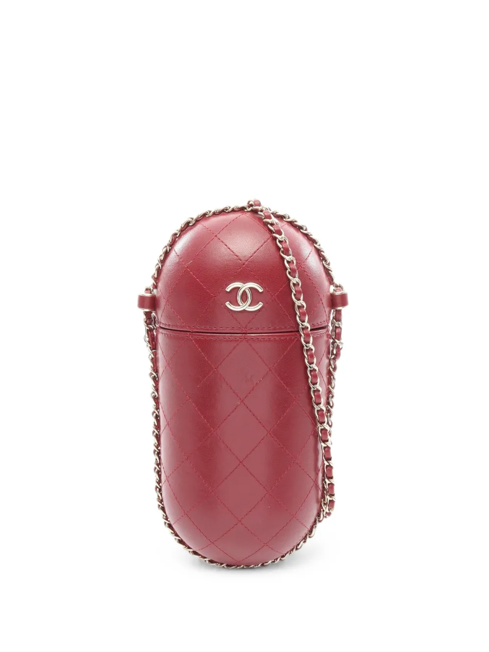 CHANEL Pre-Owned 2018-2019 matelassé chain crossbody bag - Rosso