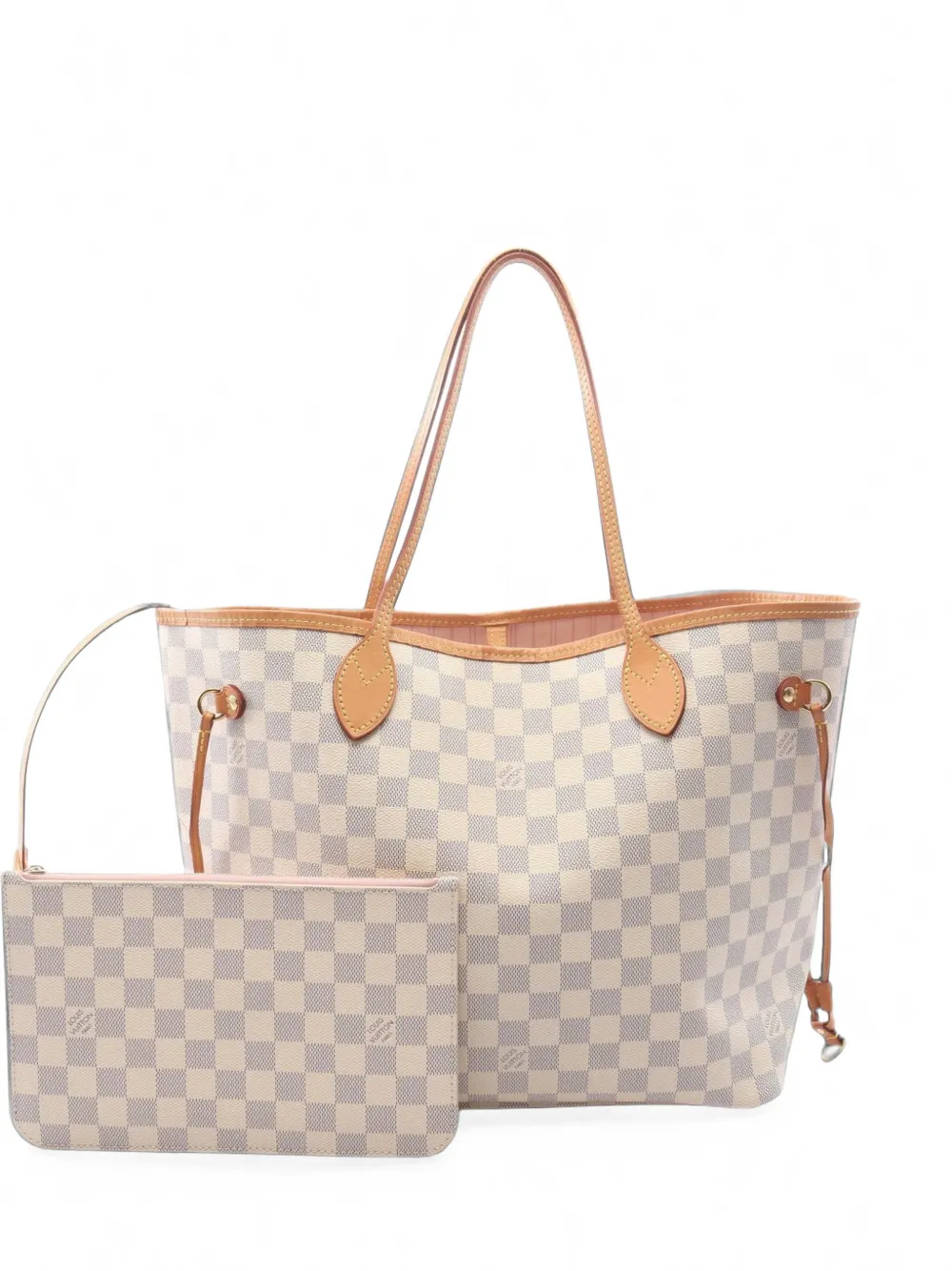 Louis Vuitton Pre-Owned Borsa tote MM Neverfull Damier Azur - Bianco