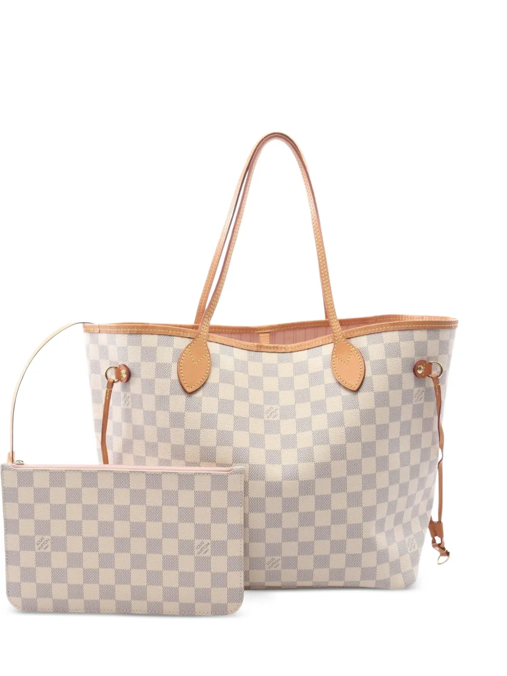 Louis Vuitton Pre-Owned Borsa tote MM Neverfull Damier Azur - Bianco