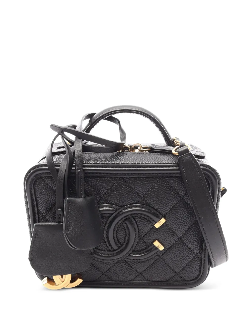 CHANEL Pre-Owned 2018-2019 small CC Figley vanity bag - Nero