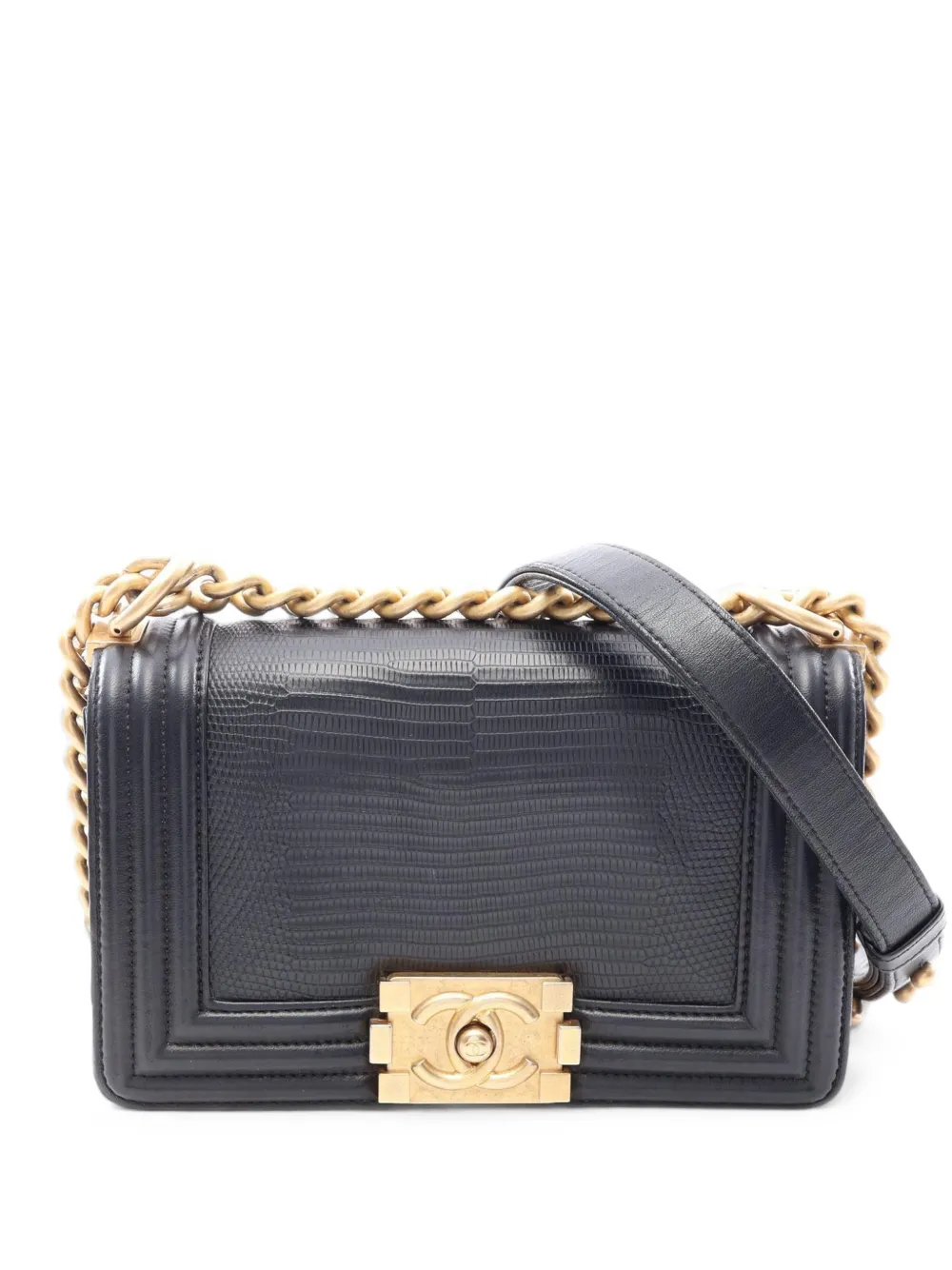 CHANEL Pre-Owned 2017-2018 Boy Chanel chain shoulder bag - Black