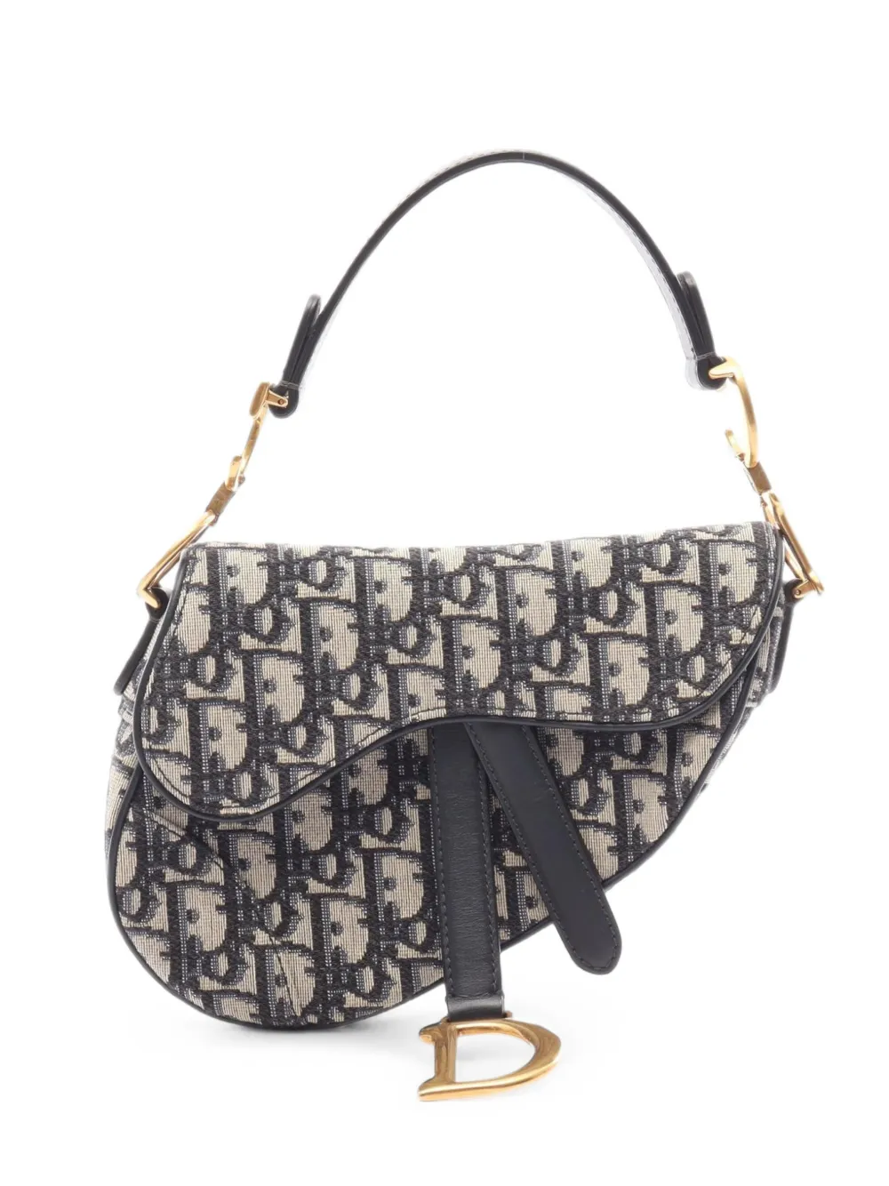 Christian Dior Pre-Owned 2010s mini Oblique Saddle shoulder bag - Blu