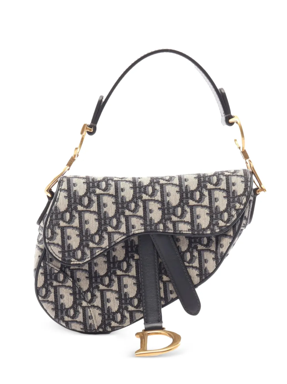 Christian Dior Pre-Owned 2010s mini Oblique Saddle shoulder bag - Blu