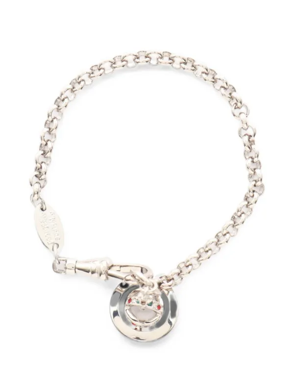 Vivienne Westwood Pre-owned 2020s Petit Orb Rhinestone Bracelet in Silver