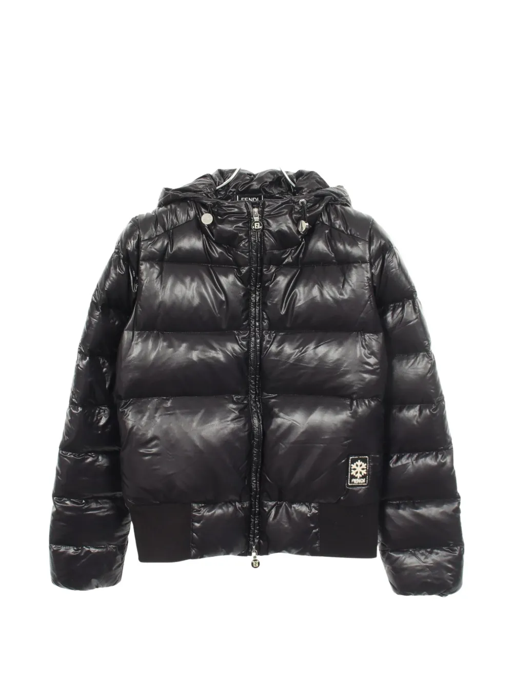 Pre-owned Fendi 2010s Ff Logo Down Jacket In Black