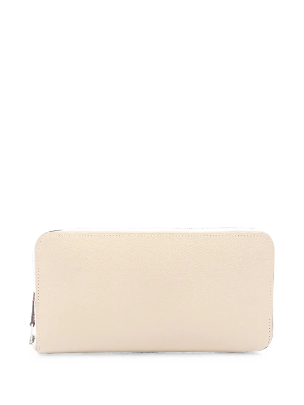 Pre-owned Hermes Azap Leather Wallet In Neutrals