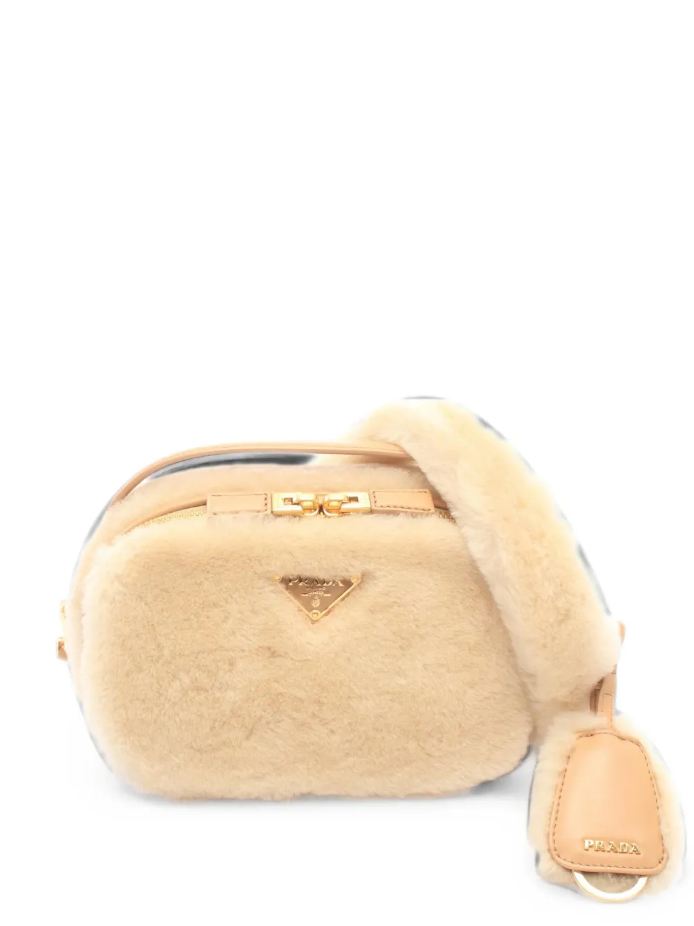 Prada Pre-Owned 2010s Odette faux-fur shoulder bag - Toni neutri