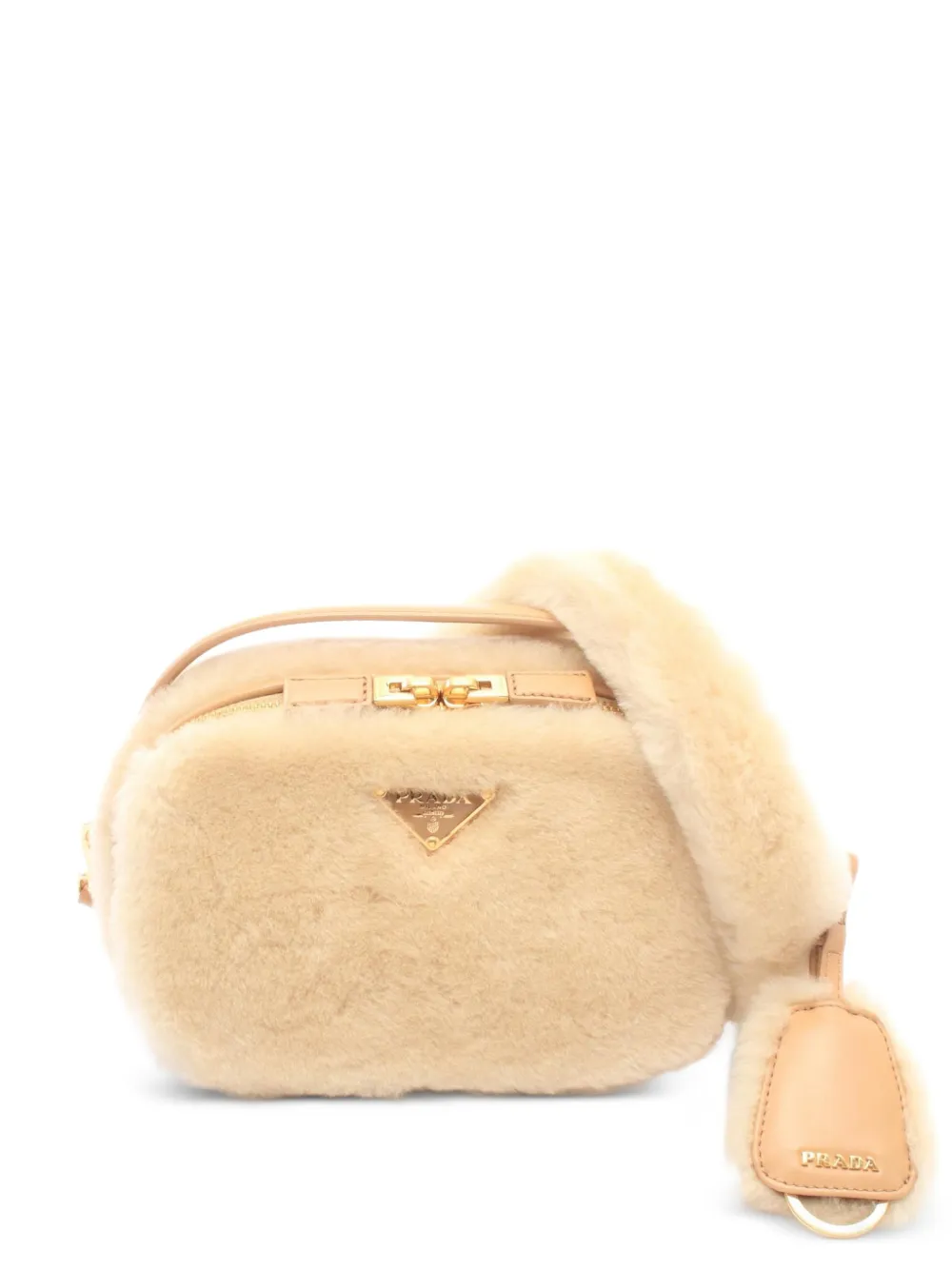Prada Pre-Owned 2010s Odette faux-fur shoulder bag - Toni neutri