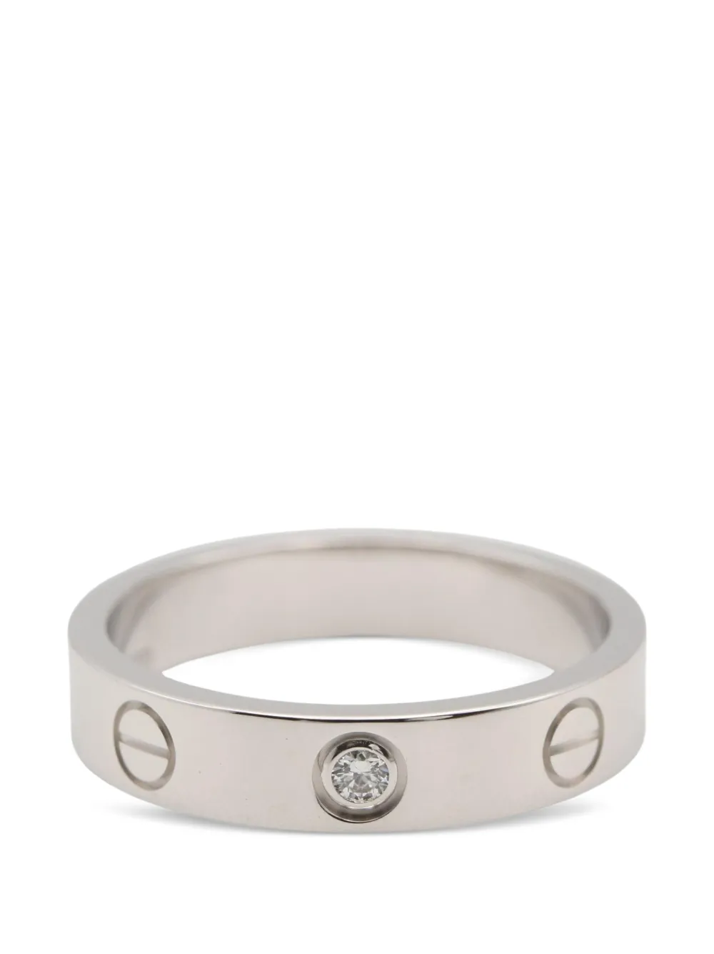 Cartier 2010s mini Love Ring mit Diamant - Silber