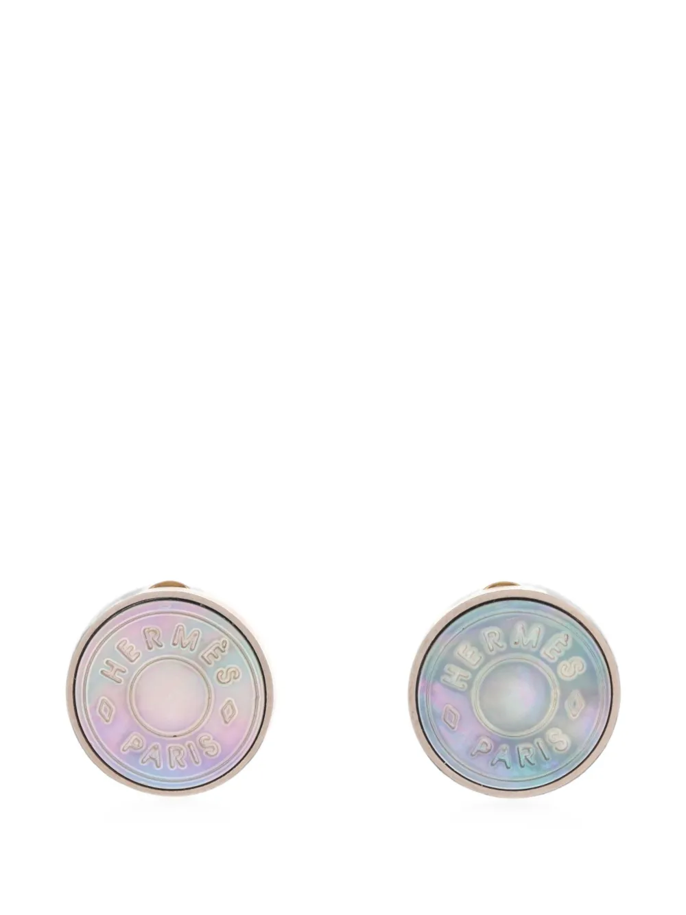 Hermès Pre-Owned Orecchini tondi Sellier - Argento