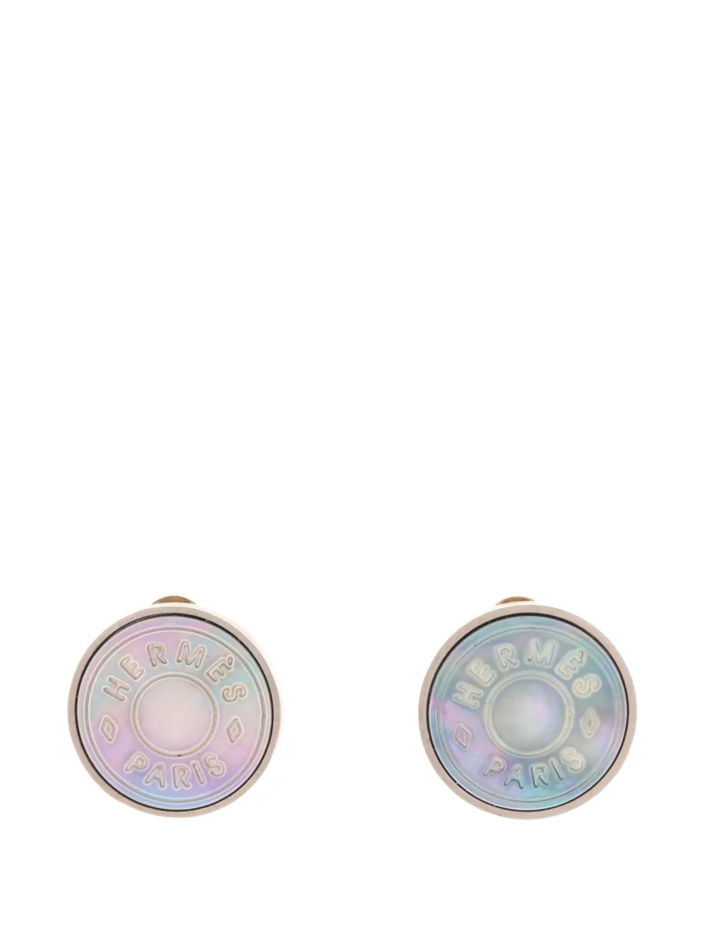 Hermès Pre-Owned Orecchini tondi Sellier - Argento