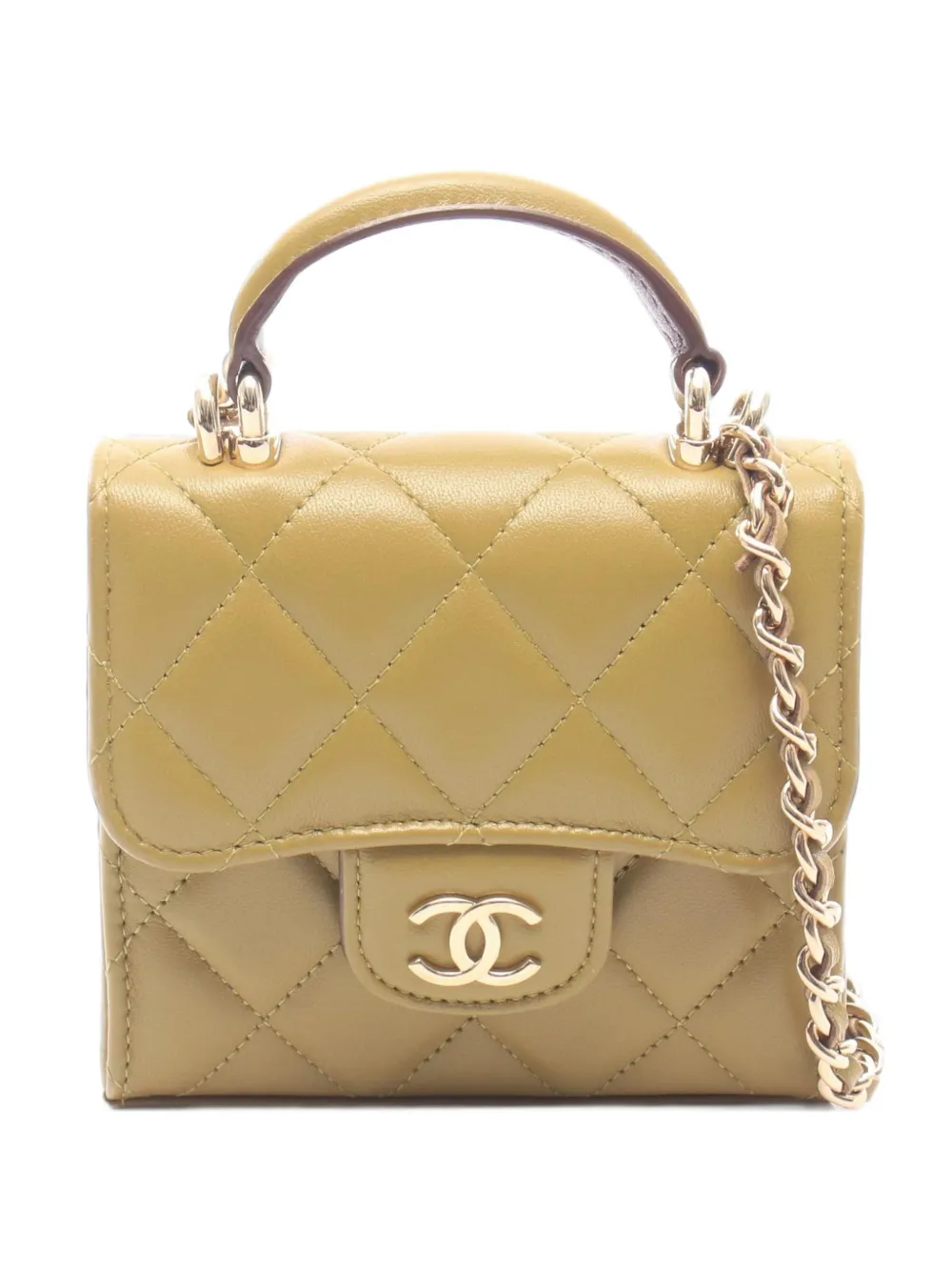 CHANEL Pre-Owned pochette Matelassá mini format à chaîne - Tons neutres