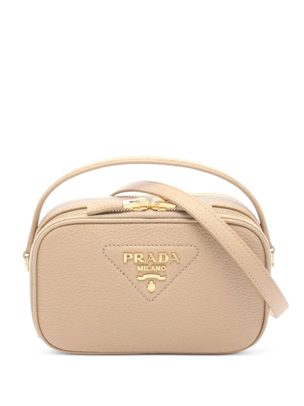 Prada Pre-Owned Borsa a spalla Orb in pelle con placca logo anni 2020 - Toni neutri