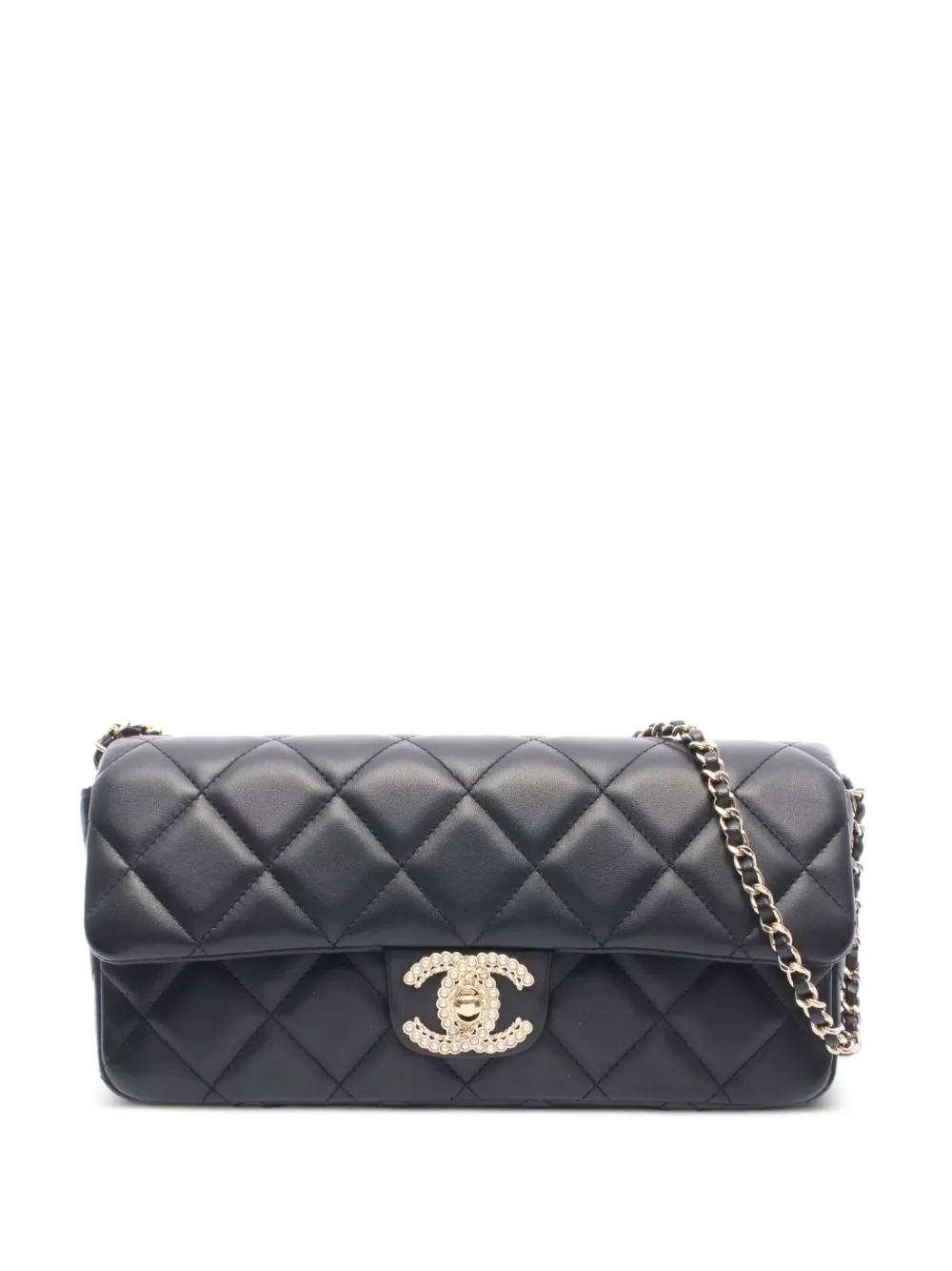 CHANEL Pre-Owned 2021s Matelassé chain cross body bag - Black