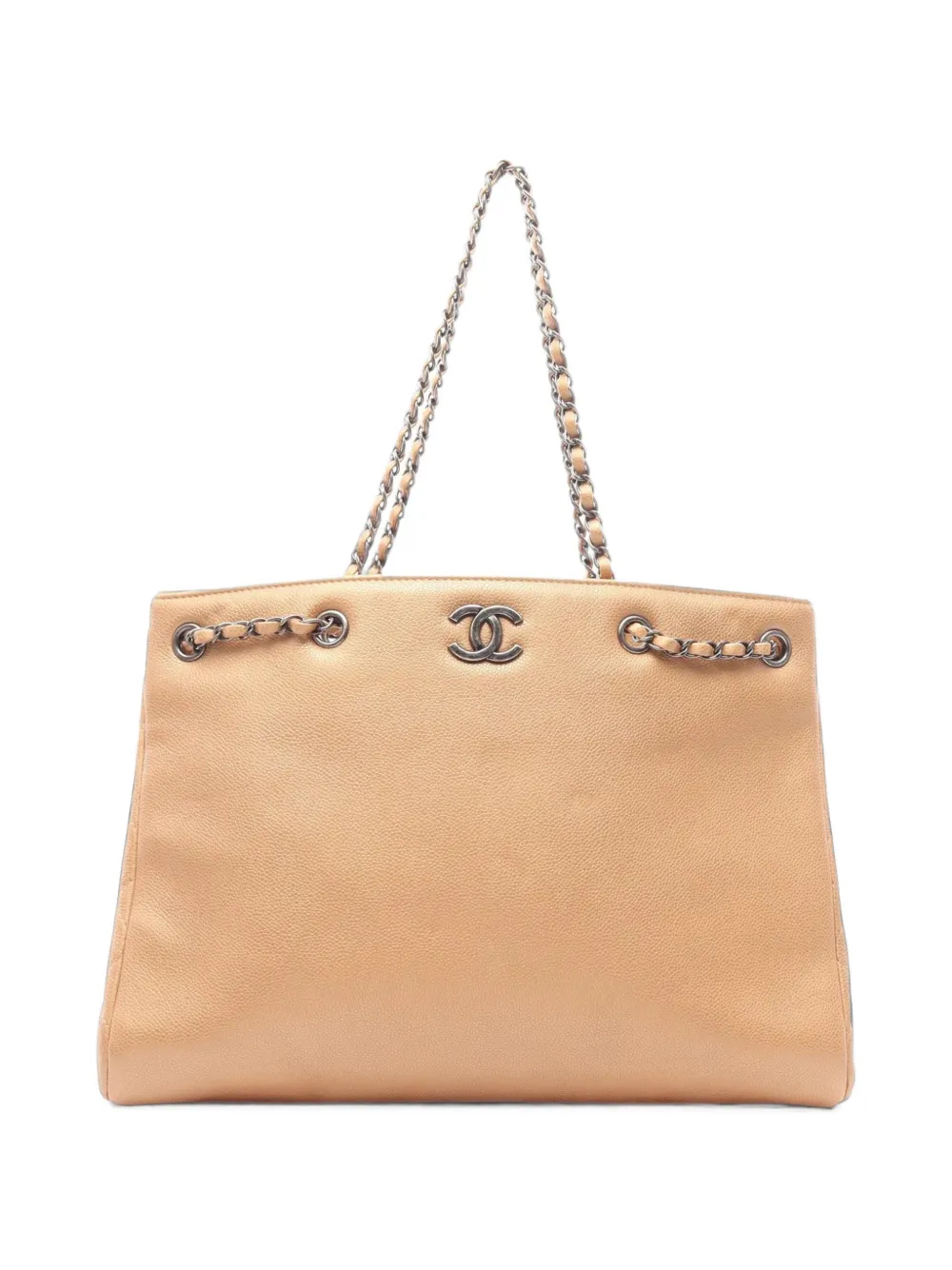 CHANEL Pre-Owned 2015-2016 Caviar leather chain shoulder bag - Nude