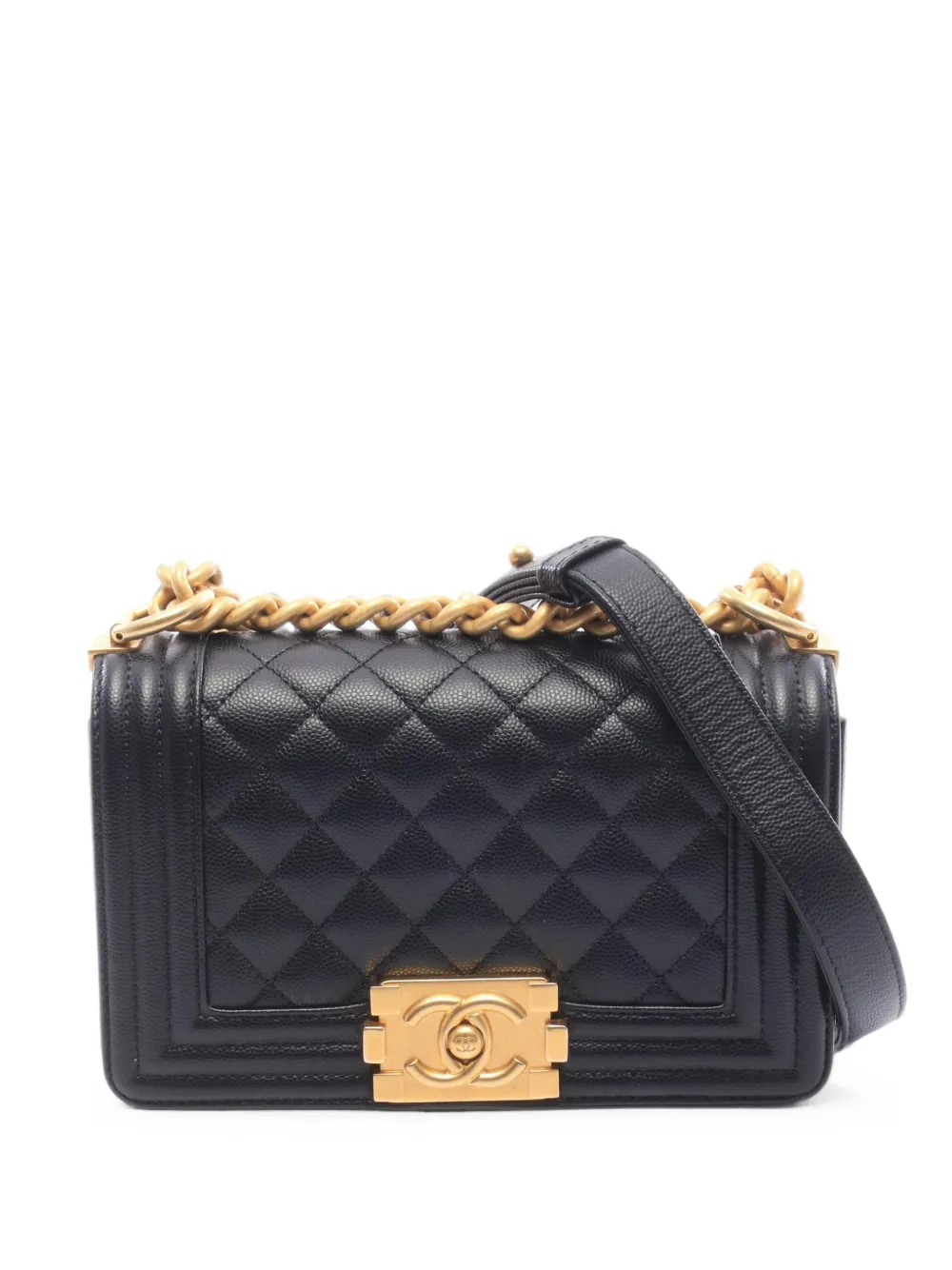 CHANEL Pre-Owned 2021 Boy diamond-quilted mini bag - Nero