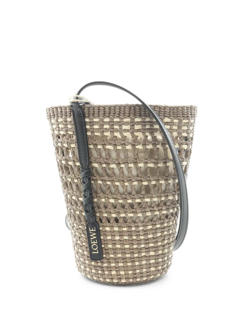 Loewe Pre-Owned Borsa a secchiello con tasca intrecciata - Marrone