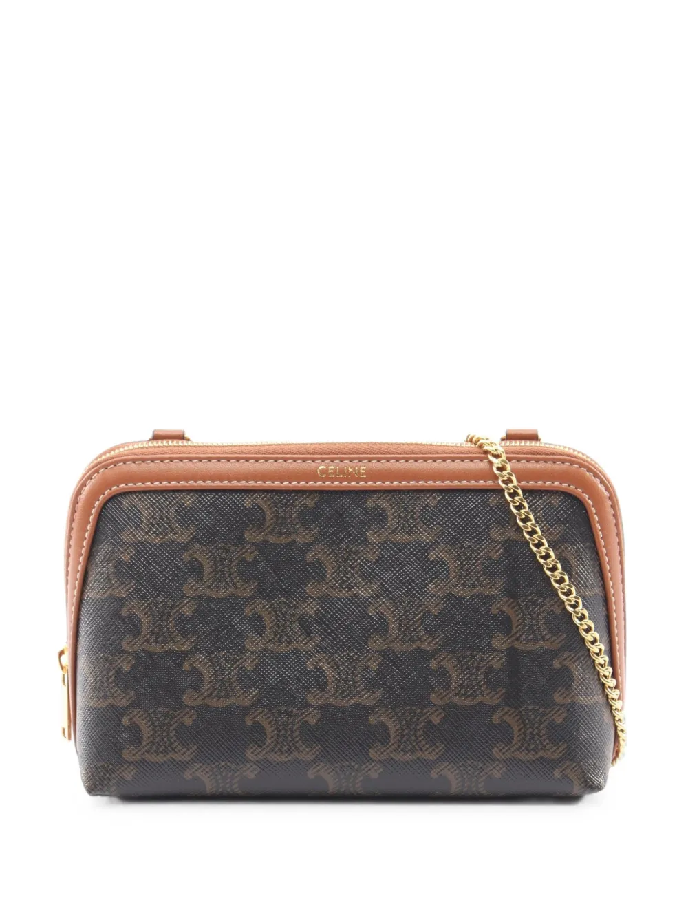 Celine Pre-Owned Triomphe clutch bag - Marrone