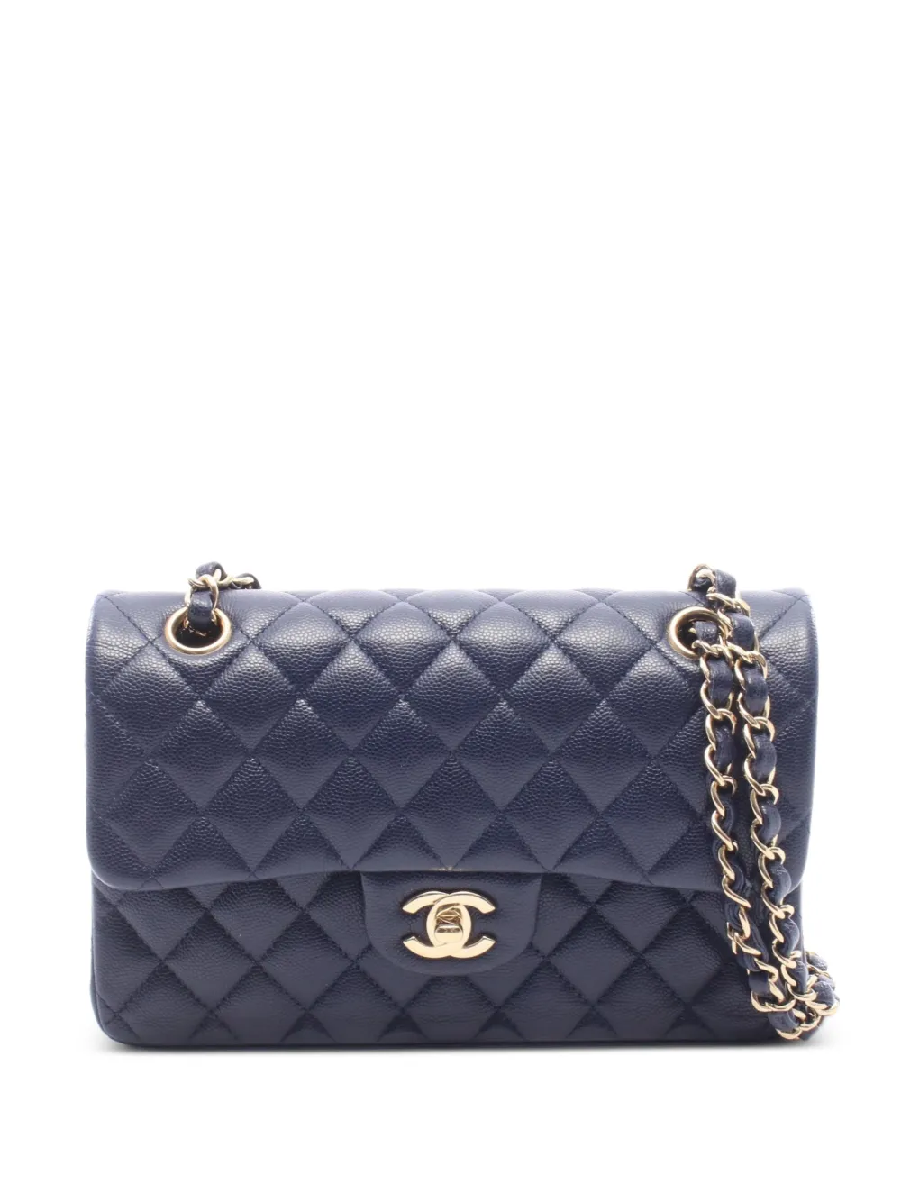 CHANEL Pre-Owned 2021-2022 Matelassé double flap shoulder bag - Blu
