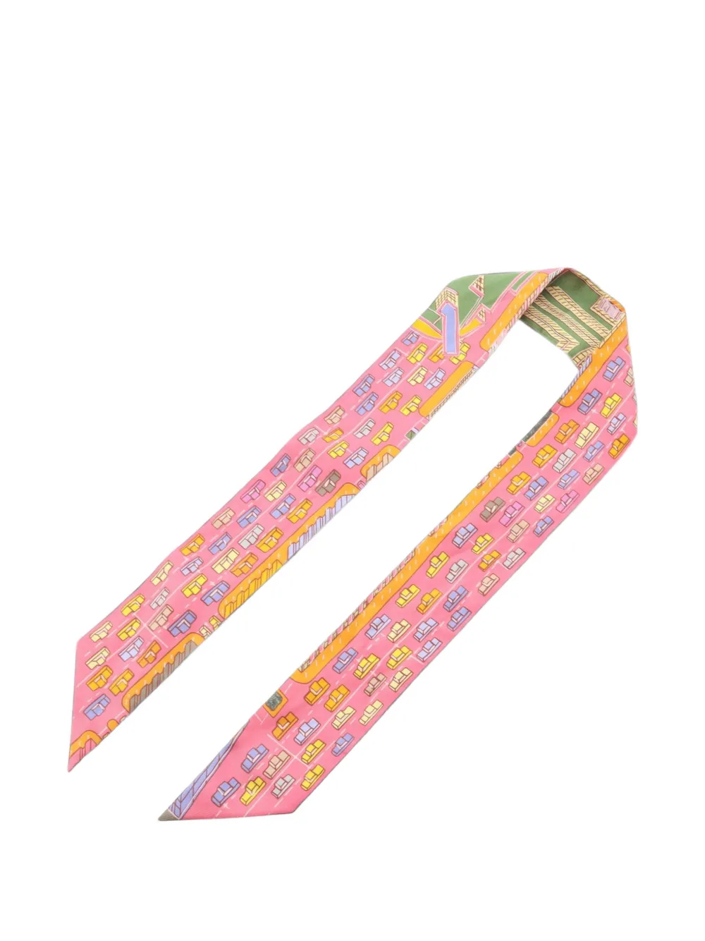 Pre-owned Hermes 2010s Pantin City Twilly Scarf In Pink