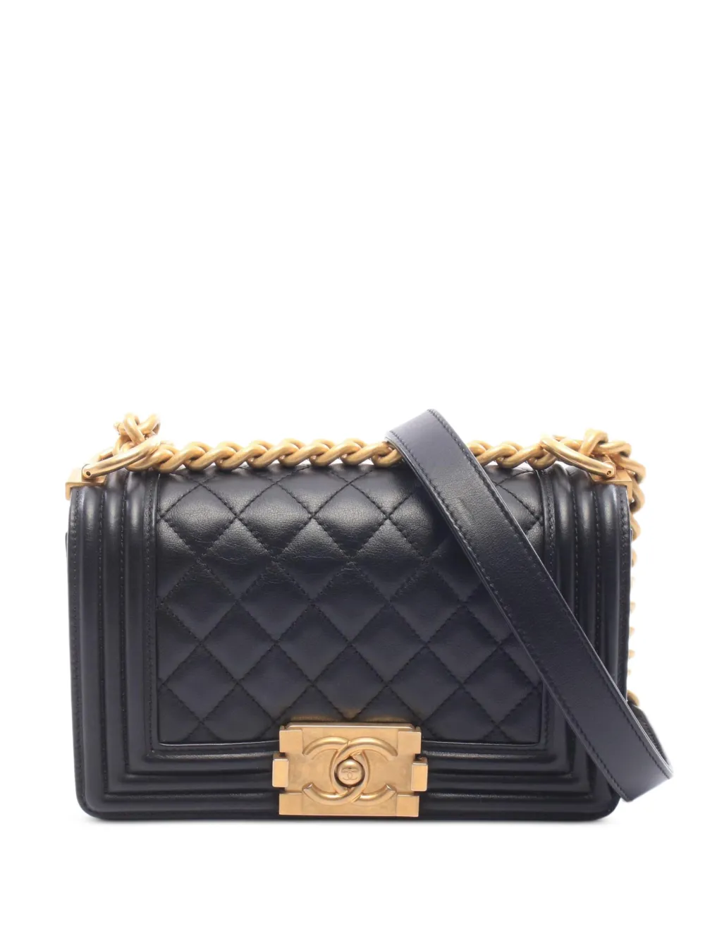 CHANEL Pre-Owned 2019 Boy diamond-quilted shoulder bag - Nero