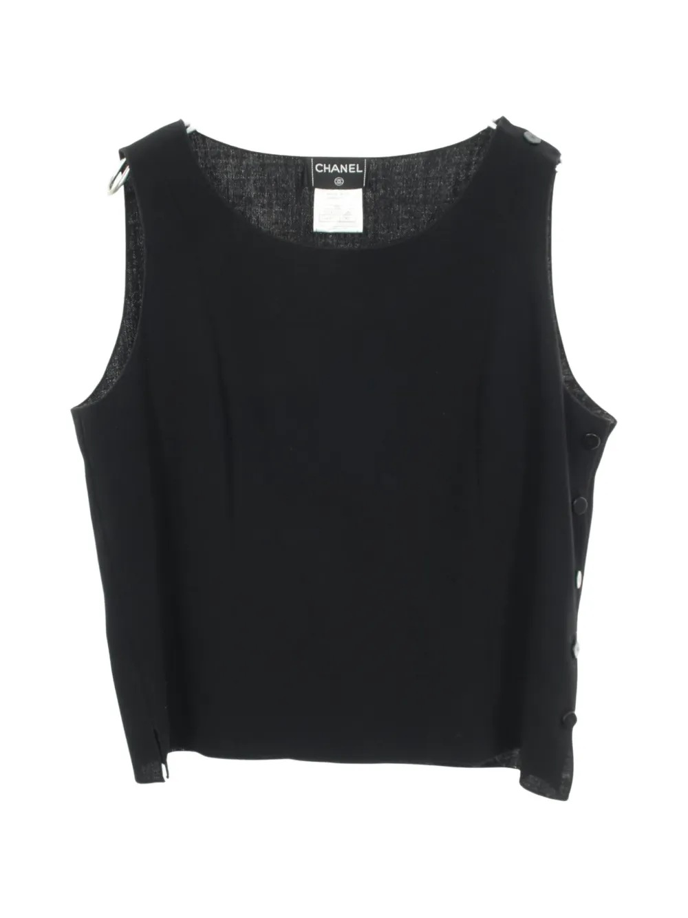 CHANEL Pre-Owned 1986-1988 Cocomark button tank top - Nero