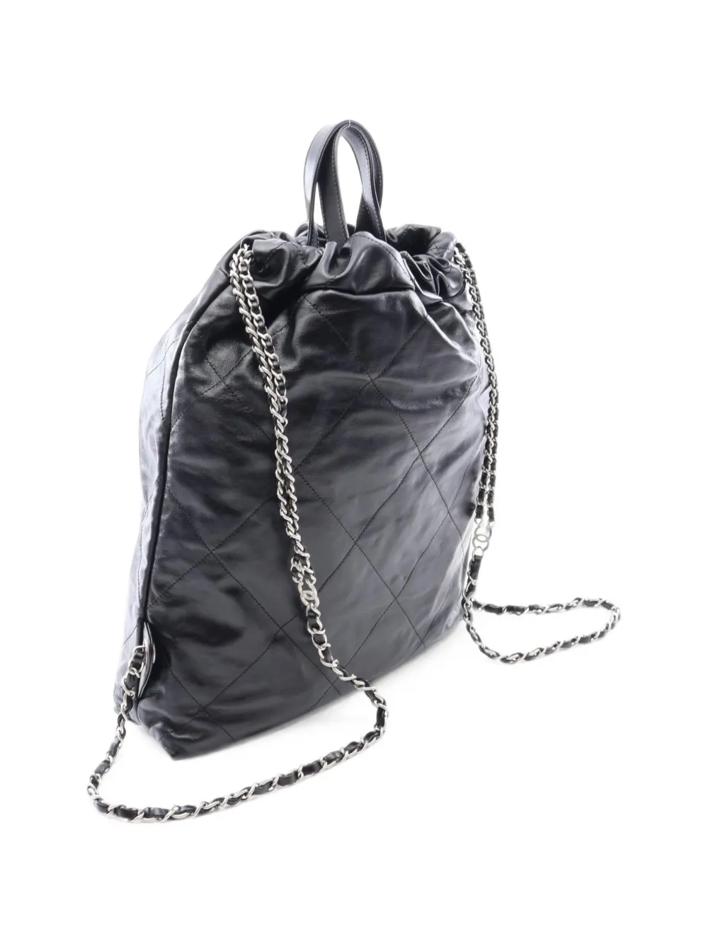 CHANEL Pre-owned 22 Quilted Leather Backpack In Black