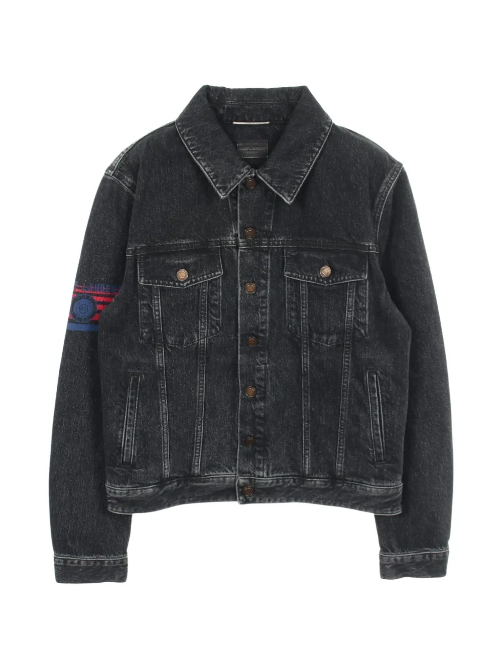 Saint Laurent Pre-Owned 2010s logo-print denim jacket - Schwarz