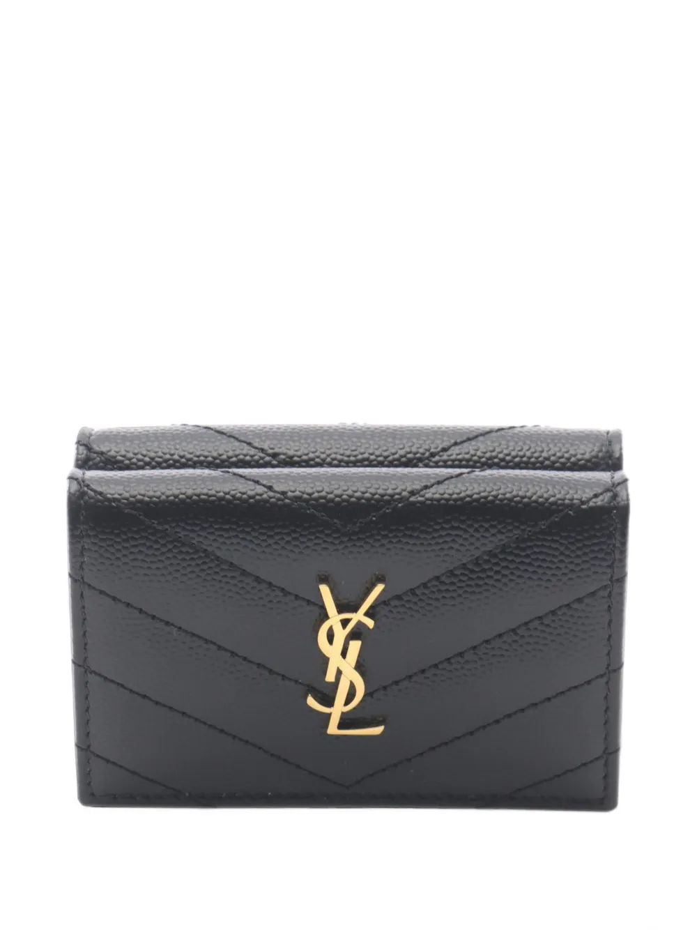 Saint Laurent Pre-Owned 2020s Monogram quilted trifold wallet - Schwarz