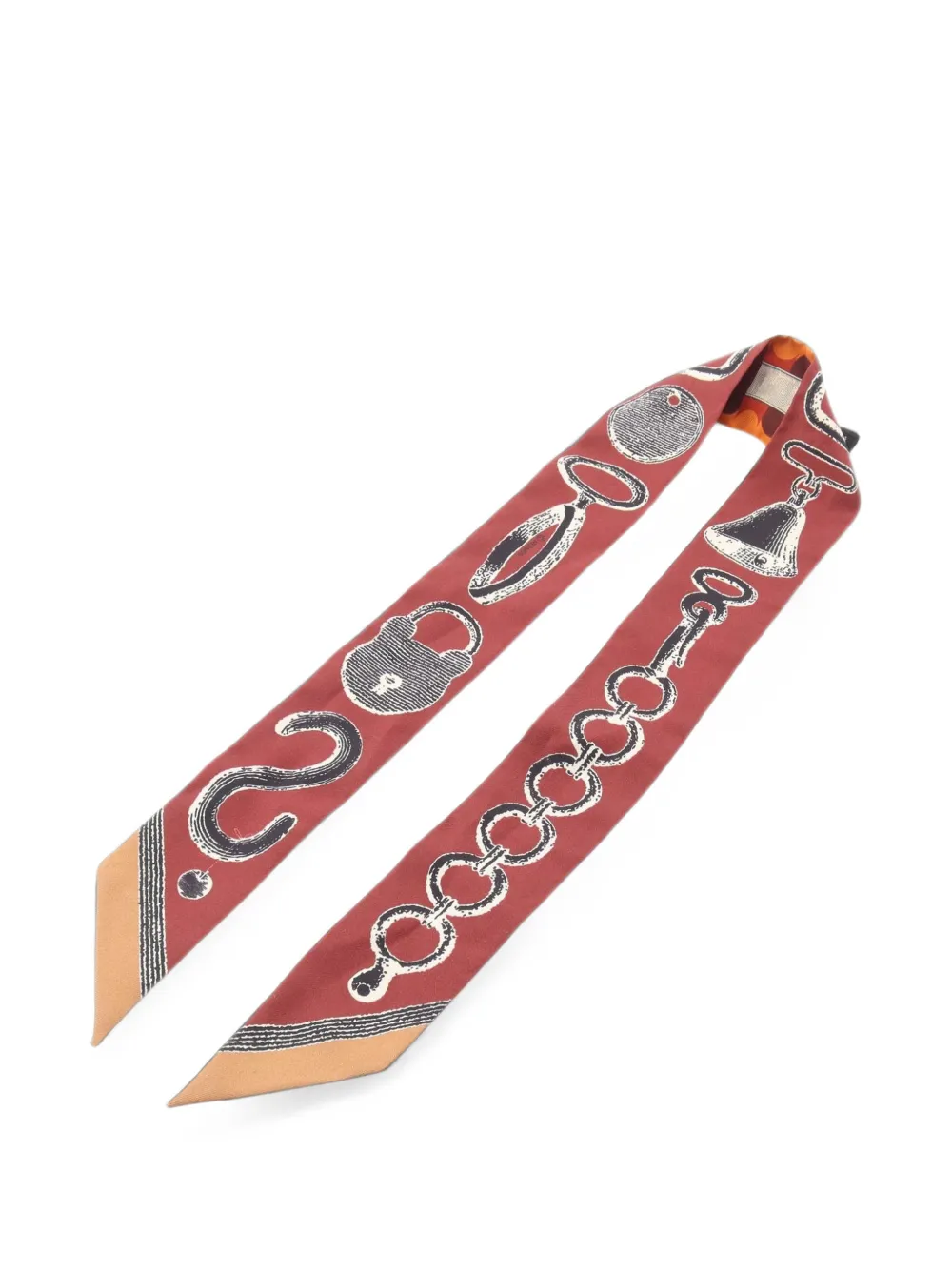 Hermès Pre-Owned 2010s Poetic Catalog Twilly scarf - Orange