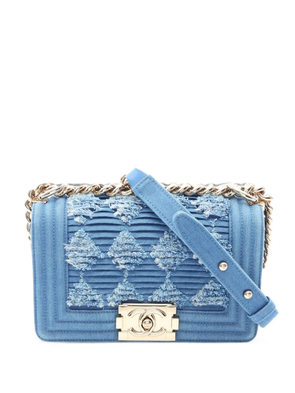 CHANEL Pre-Owned 2019 small Boy chain shoulder bag - Blau