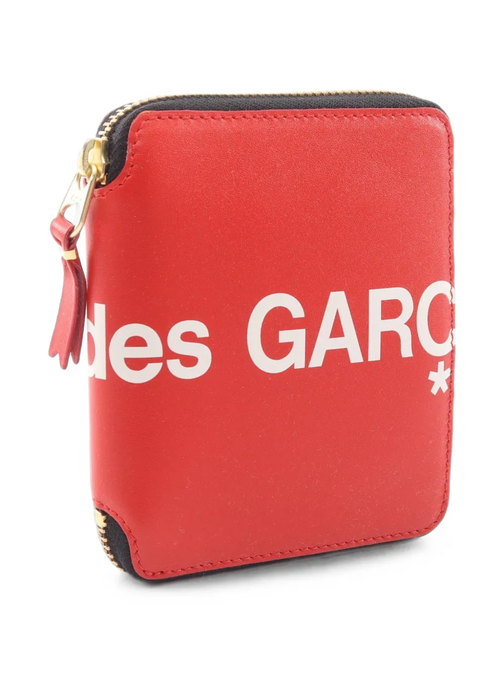 Pre-owned Comme Des Garçons Huge Logo Zip-around Wallet In Red