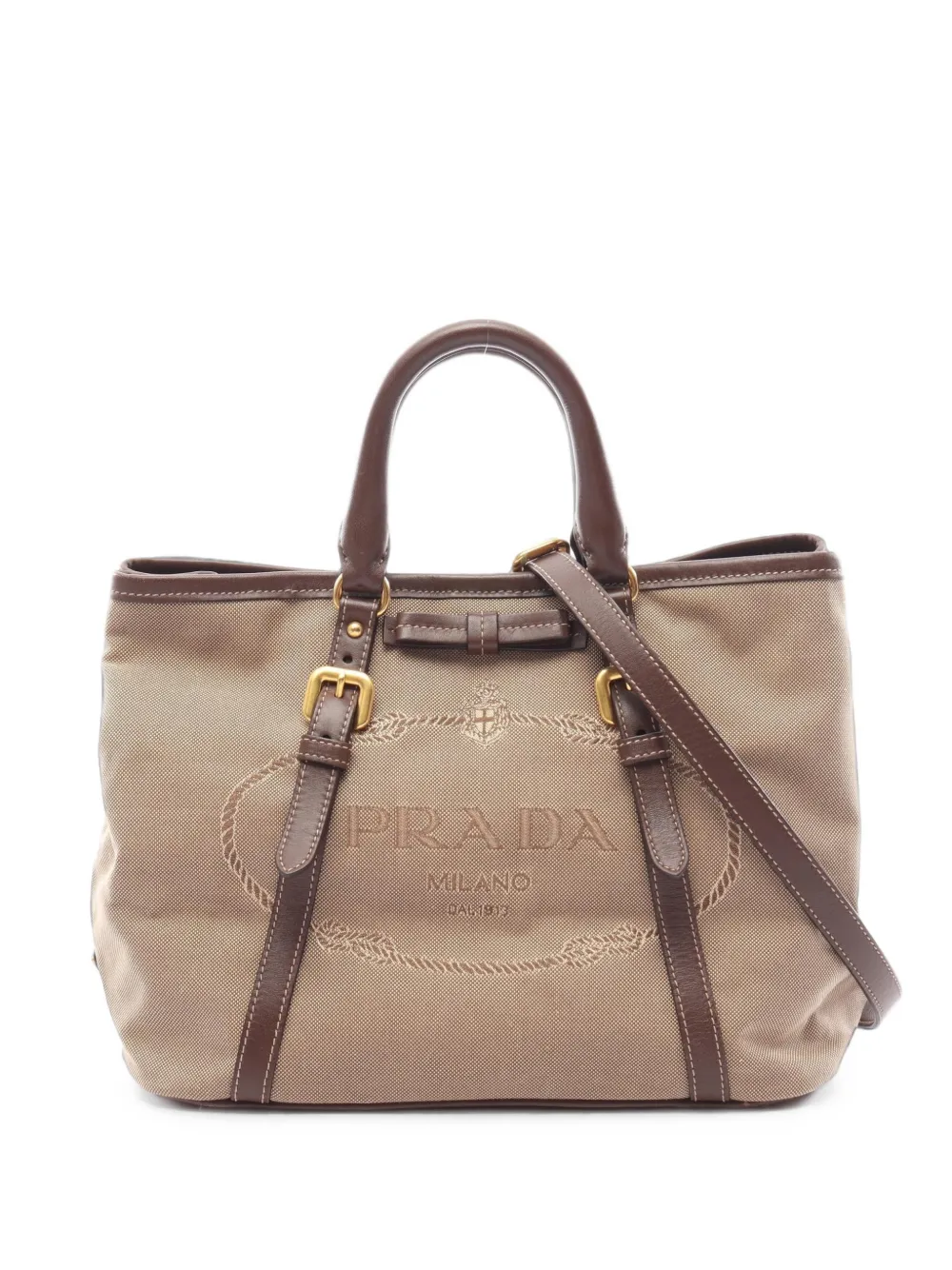 Prada Pre-Owned 2010s Logo Jacquard tote bag - Toni neutri