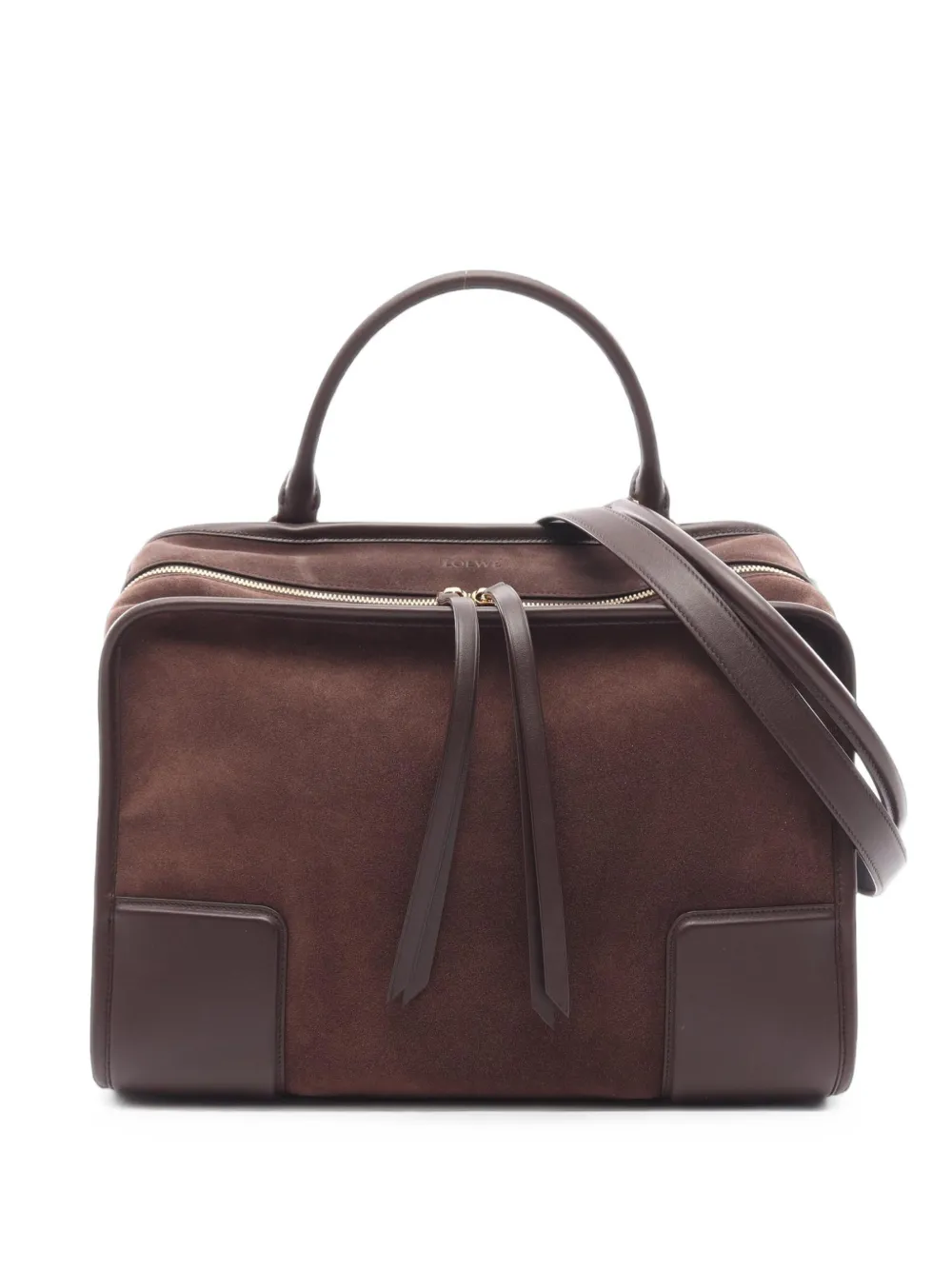 Loewe Pre-Owned Amazona 180 suede handbag - Braun