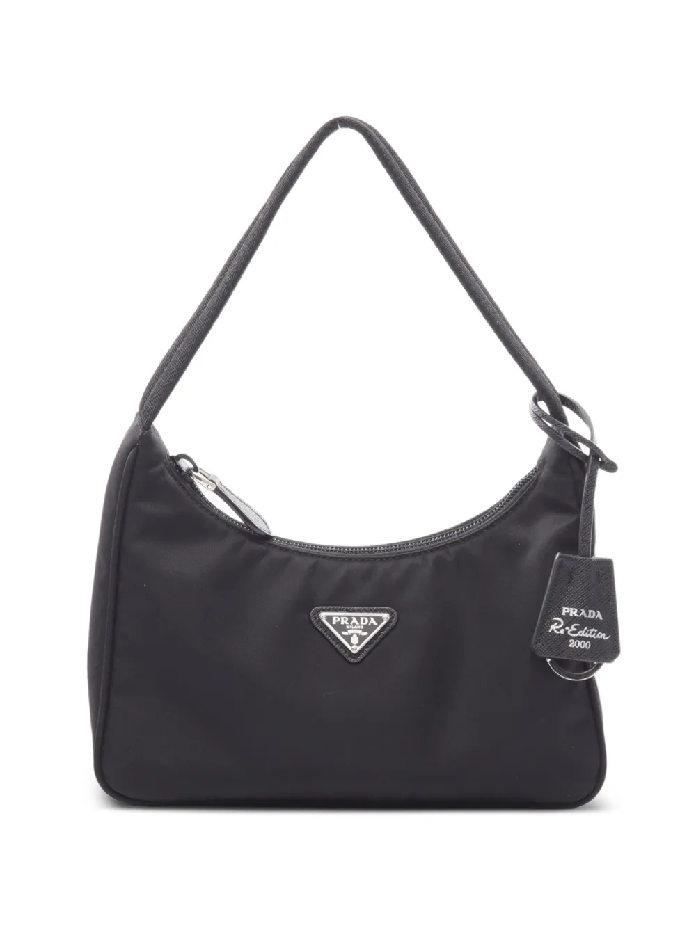 Prada Pre-Owned 2010s mini Re-Edition 2000 logo-plaque handbag - Nero