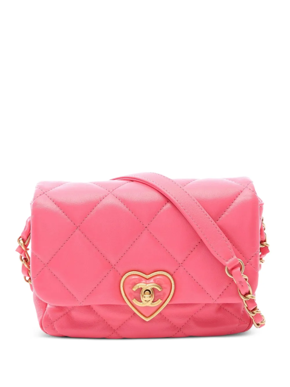 CHANEL Pre-Owned Matelassé heart turn-lock shoulder bag - Rosa