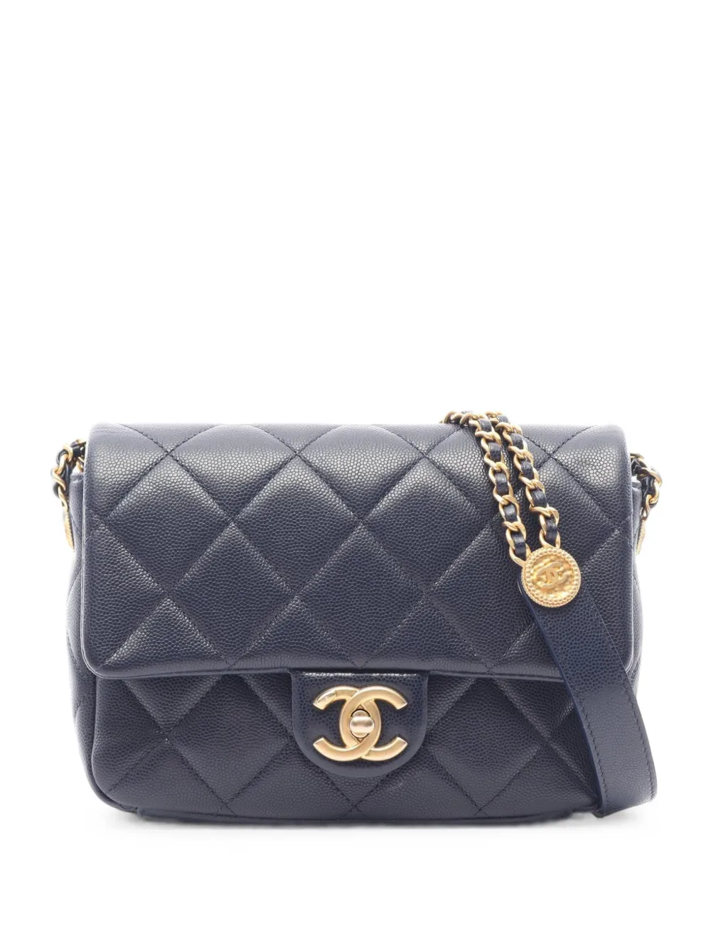 CHANEL Pre-Owned 2021 Matelassé chain shoulder bag - Blu