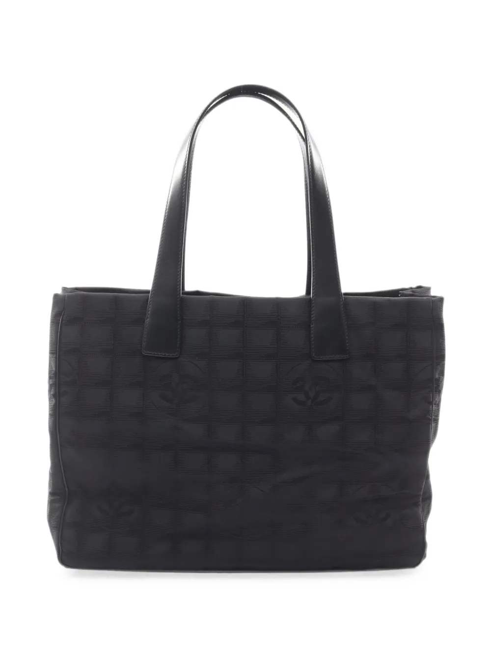 Pre-owned Chanel 2004-2005 Mm New Travel Line Tote Bag In Black