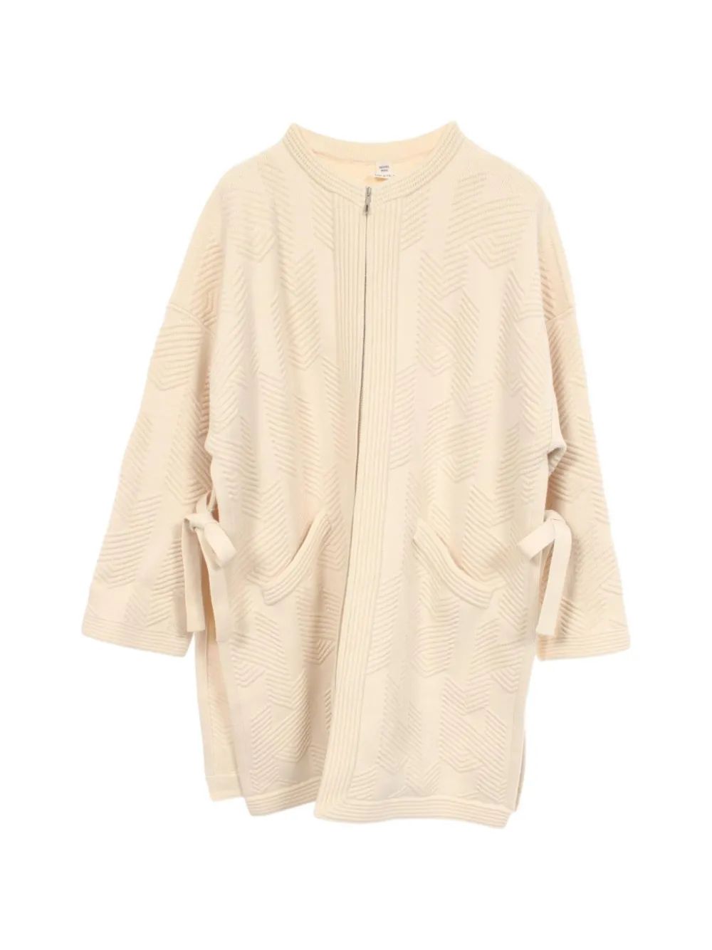 Hermès Pre-Owned 2010s H pattern knit poncho coat - Toni neutri