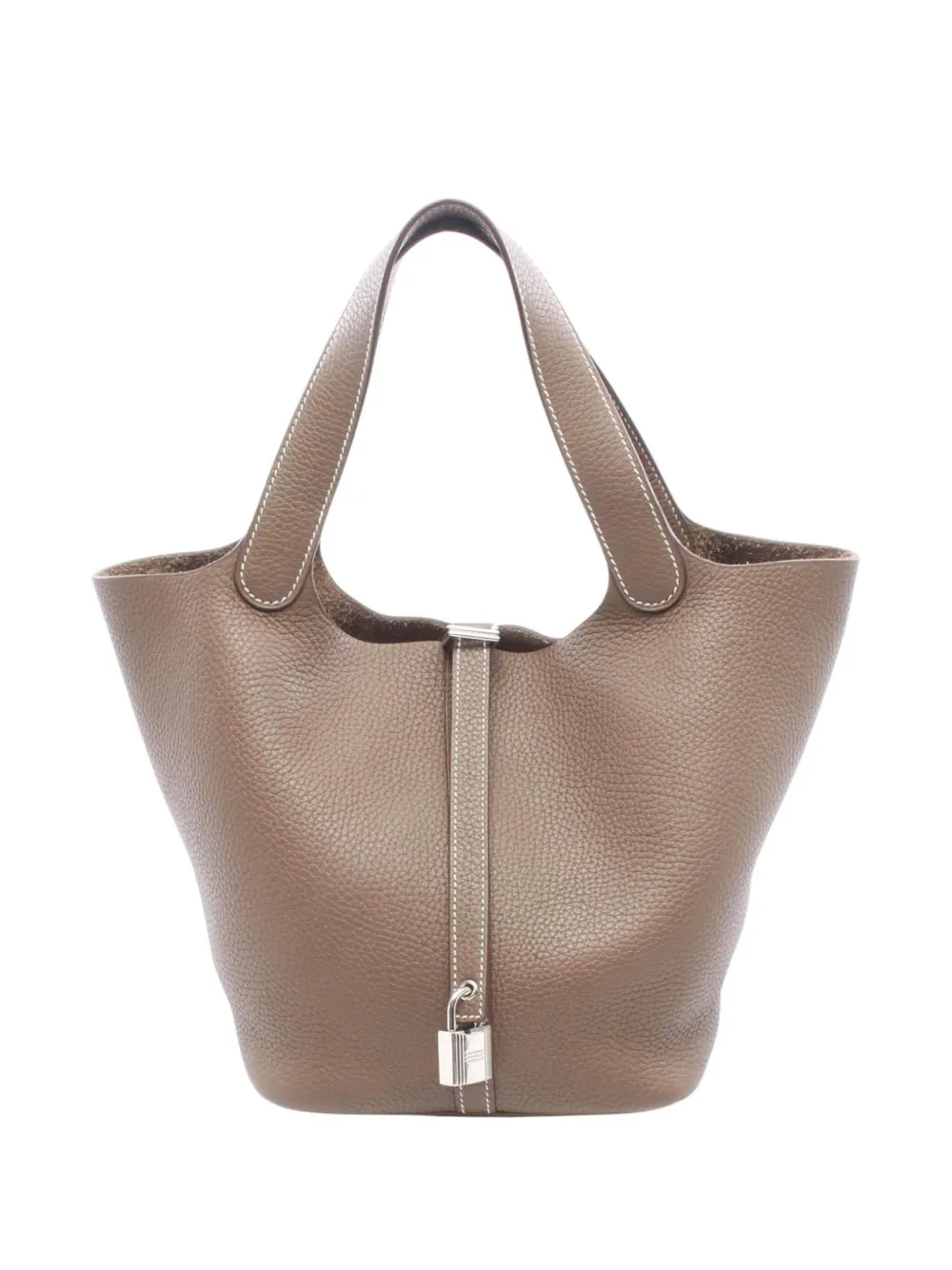 Hermès Pre-Owned Borsa a mano Picotin Lock 22 in pelle Clemence 2021 - Marrone