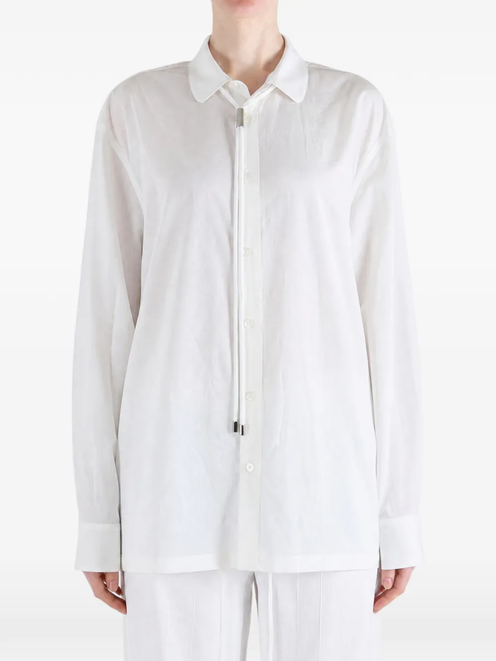 Issey Miyake chemise Monsieur à détail noué - Blanc Issey Miyake chemise Monsieur à détail noué - Blanc