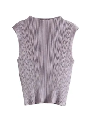 【みぃ】PLEATS PLEASE ノースリーブ トップス ジレ　ベスト Pleats Please Issey Miyake ウィメンズ ベスト＆タンクトップ通販