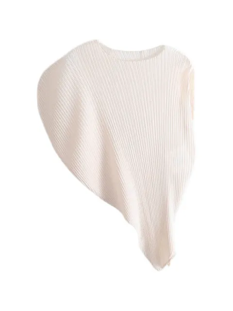 Issey Miyake plissé-effect asymmetric top