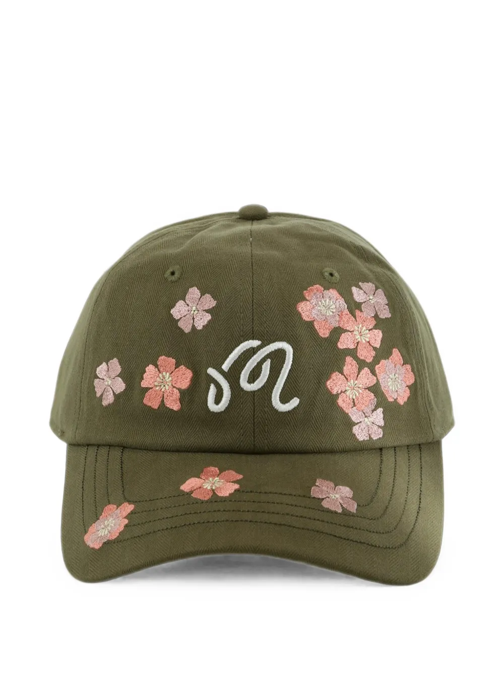 Malbon Golf floral-embroidered logo-patch cap - Verde